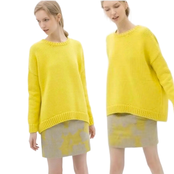 ZARA yellow burlap skirt - Picture 2 of 8